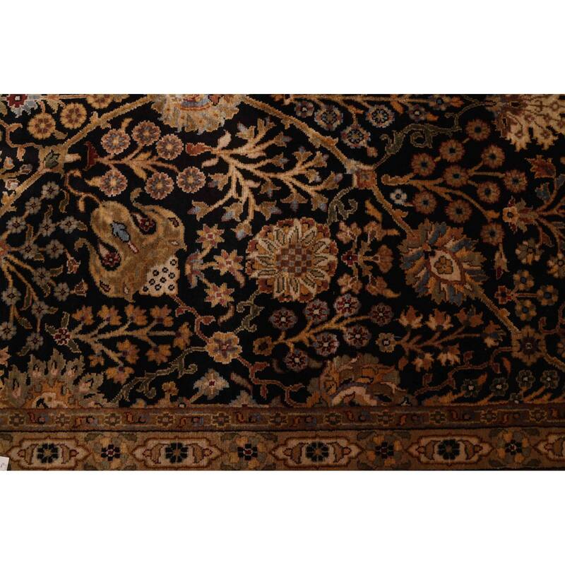 ECARPETGALLERY Hand-knotted Mirzapur Black, Dark Red Wool Rug - 7'8 x 9'9