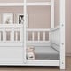preview thumbnail 4 of 20, Kids and Baby Twin Size Floor House Bed with House Roof Frame and Fence Guardrails