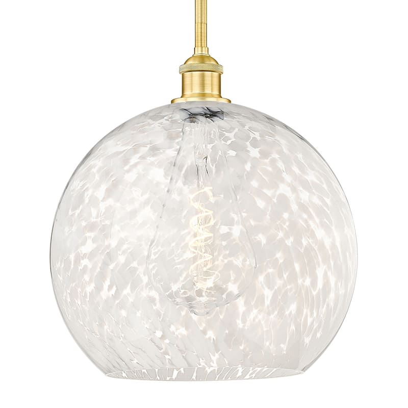 Innovations Lighting 616-1S 16 14 White Mouchette Pendant White - Satin Gold