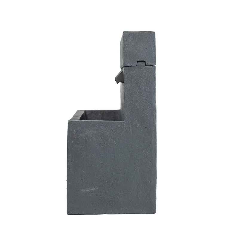 11.8x30.7x23.6" Decorative Gray Fountain with Rectangle Design