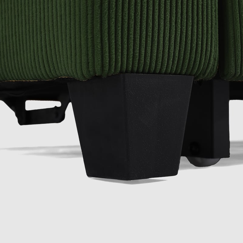Set of 2 Corduroy Convertible Sleeper Chairs Pull-Out Chair Beds with Adjustable Recline