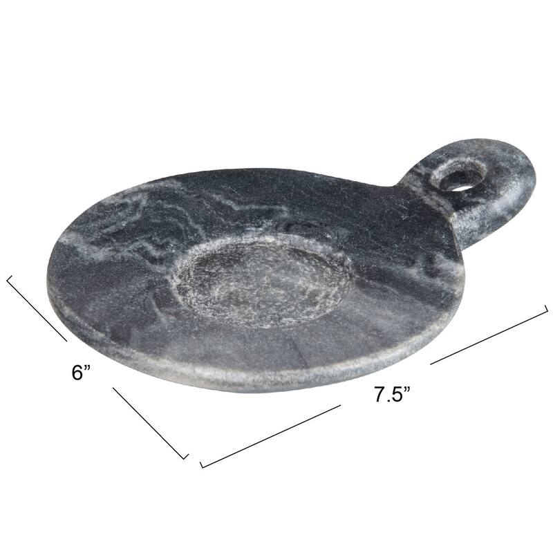 Hand-Carved Marble Dish with Handle