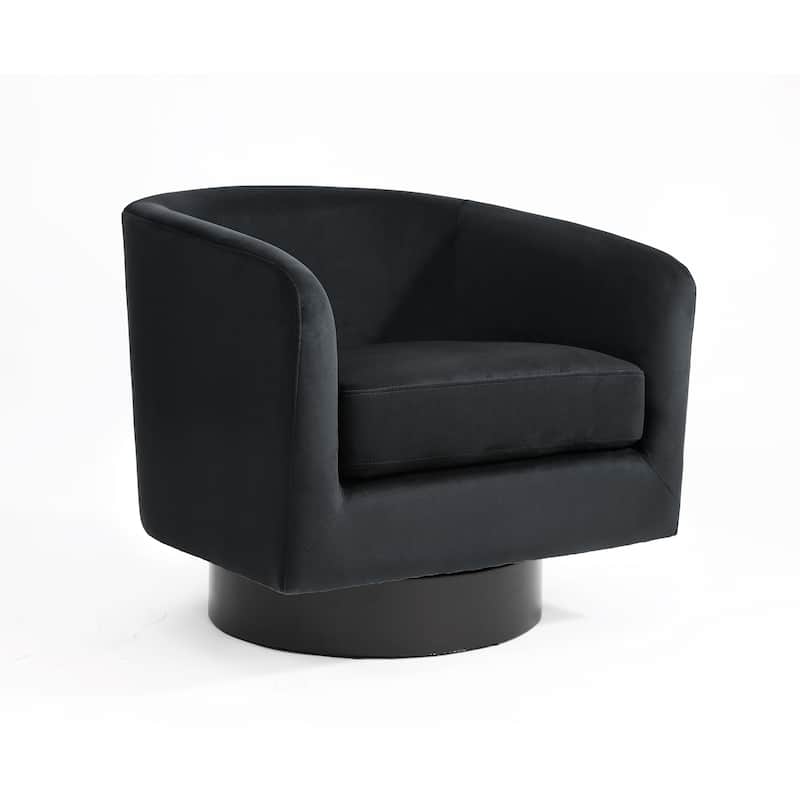 UIXE 360° Swivel Barrel Accent Chair Velvet Armchair For Living Room