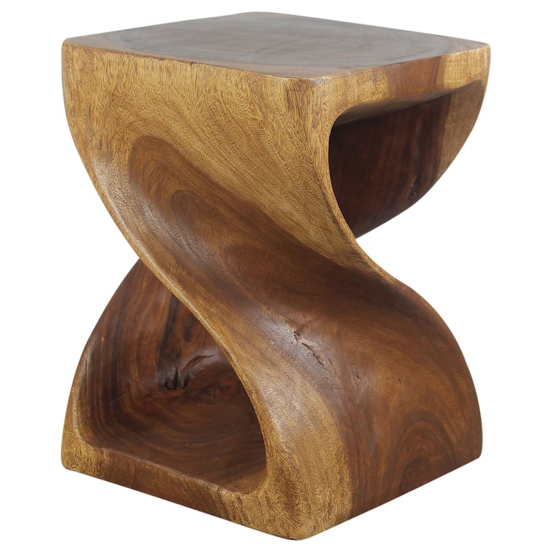 Haussmann® Wood Twist End Table 15 x 15 x 20 inch High Walnut Oil - 15" x 15" x 20"