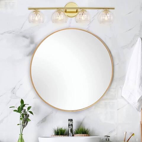 4 - Light Gold Vanity Light Glass Shade For Bathroom