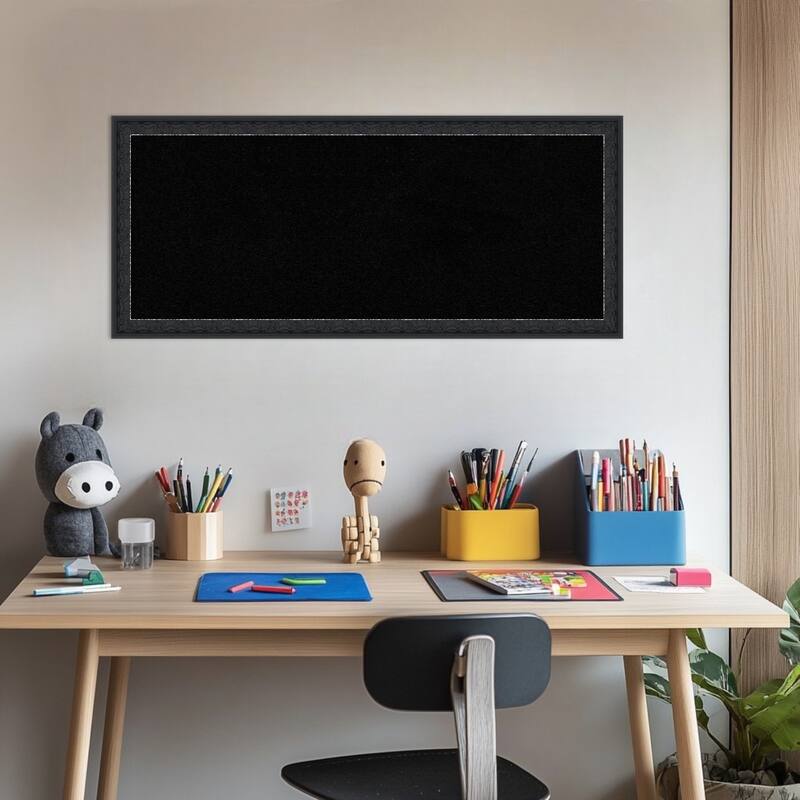 Bethany Black Wood Framed Cork Board - Bulletin Board, Organization Board, Pin Board