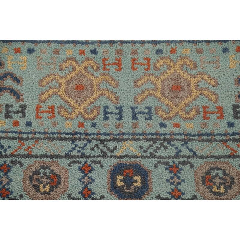 All-Over Blue Khotan Oriental Runner Rug Wool Carpet - 2'7"x 9'11"
