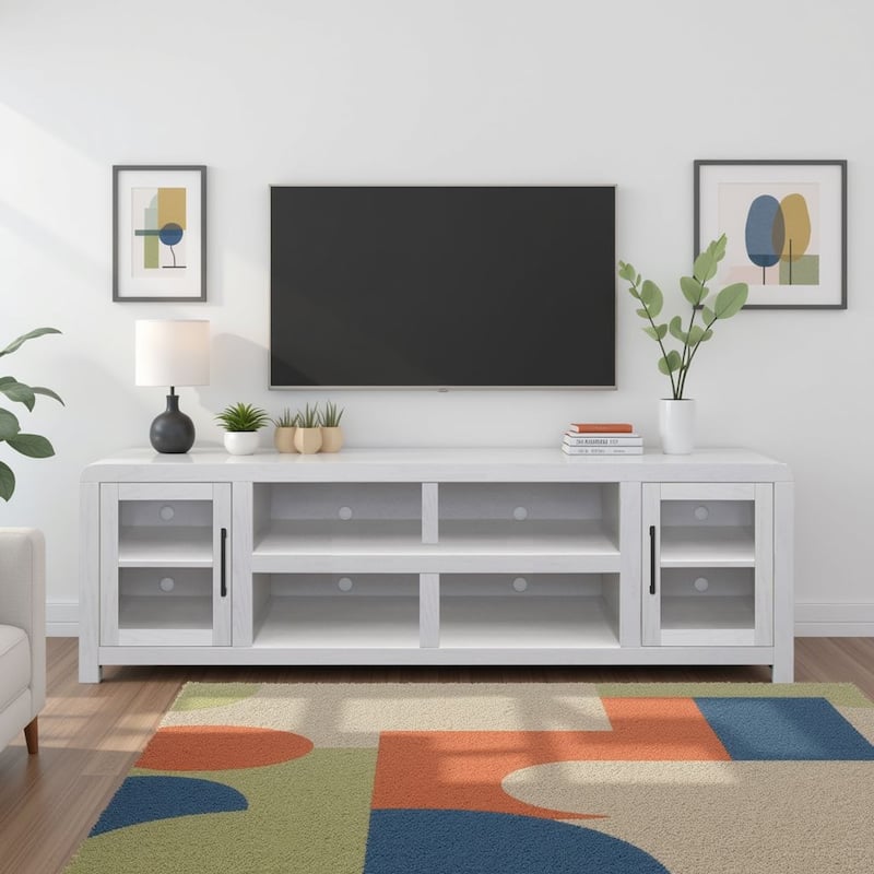 Bridgevine Home Haven 82 inch TV Stand, for TVs up to 90 inches, No Assembly Required