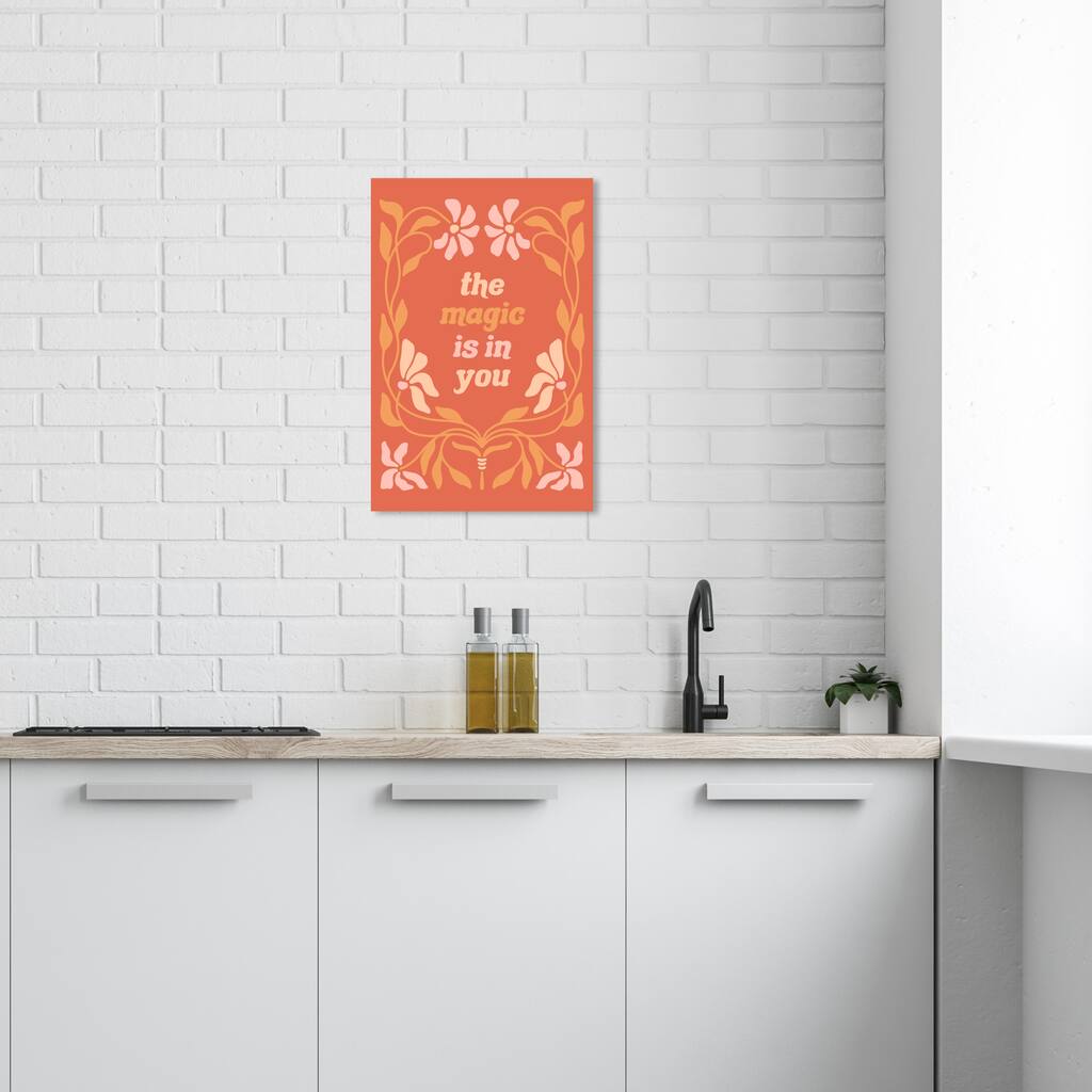 Wynwood Studio Canvas Typography and Quotes The Magic is in You Orange and Pumpkin Modern & Contemporary Wall Art Canvas Print