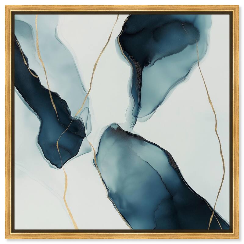Cerulean Flow II Canvas by Art Remedy - 40" x 40" - Gold