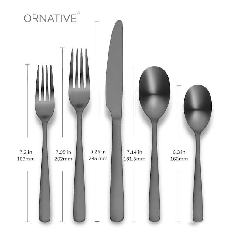 Ornative Aabbye 18/0 Stainless Steel 20 Pieces Flatware Set - 10.63" H x 6.69" W x 2.76" D