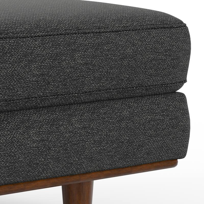 Morrison Large Rectangular Ottoman in Charcoal Grey Woven-Blend Fabric