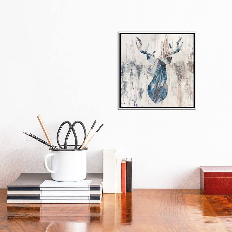iCanvas "Blue Rhizome Deer Bust" by Ann Marie Coolick Framed Canvas Print