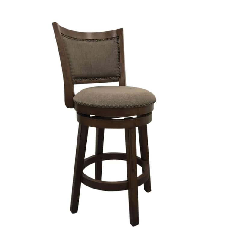 Upholstered Swivel Seat Barstool - 38" - Set of 2 - Brown