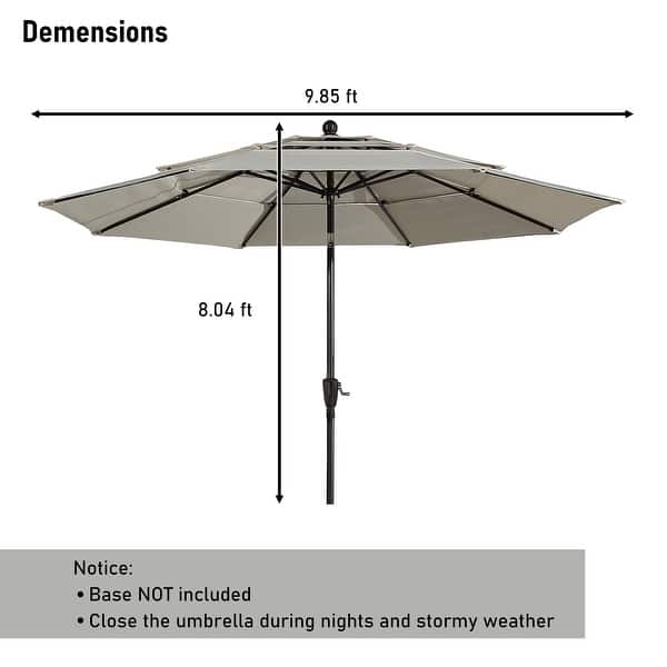 dimension image slide 0 of 7, 10ft Patio Market Umbrella with Double Airvent