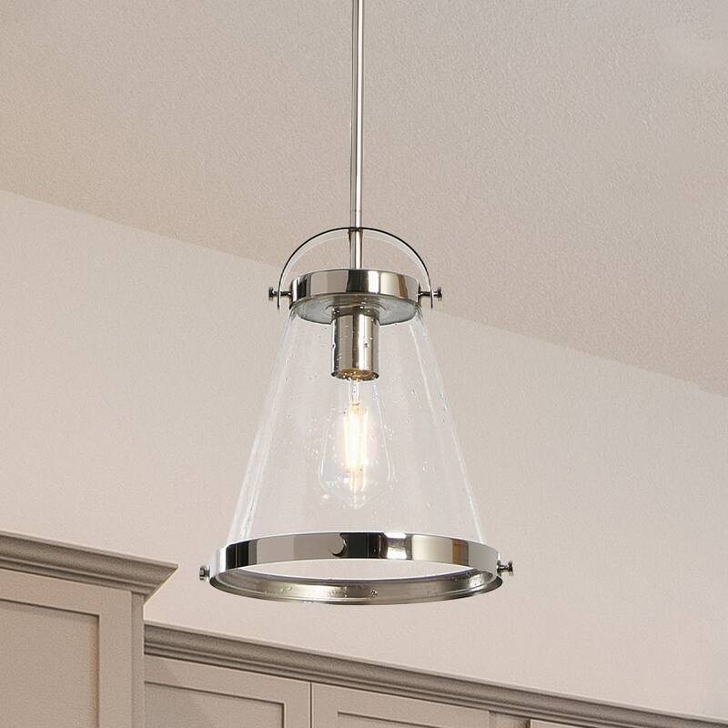 Robert Stevenson Lighting Wesley - Metal and Seedy Glass Ceiling Light