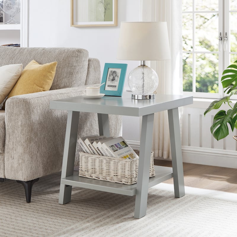 The Gray Barn Cedar Ridge Contemporary Replicated Wood Shelf End Table