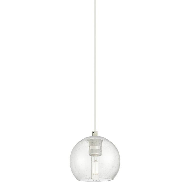Innovations Lighting 434-1P-8-6 Crown Point Pendant Crown Point 6" - Polished Nickel / Seedy