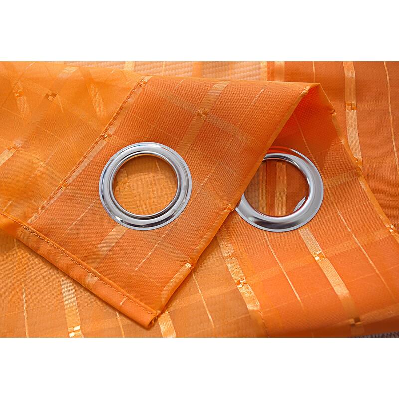 Wanda Striped Box Voile Single Grommet Curtain Panel - (1x) 54 x 90 in.