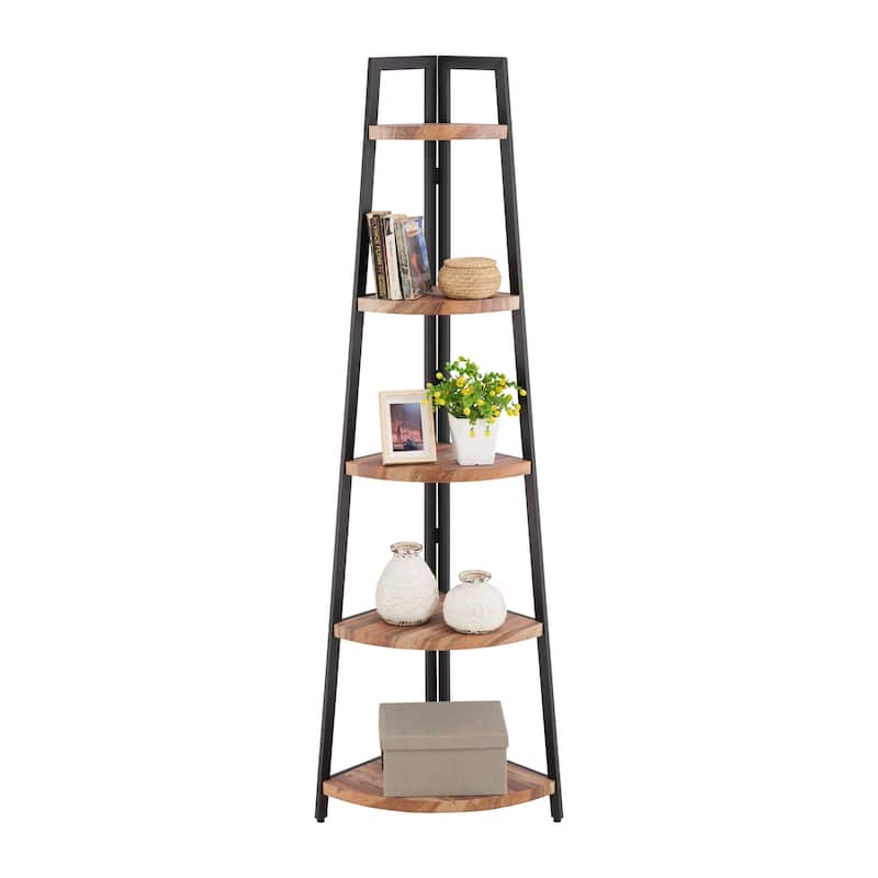 Danya B. Free-Standing 5-Tier Pyramid Industrial Corner Shelf