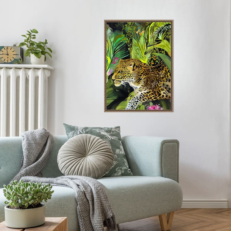 Leopard King by Josie George Framed Canvas Wall Art