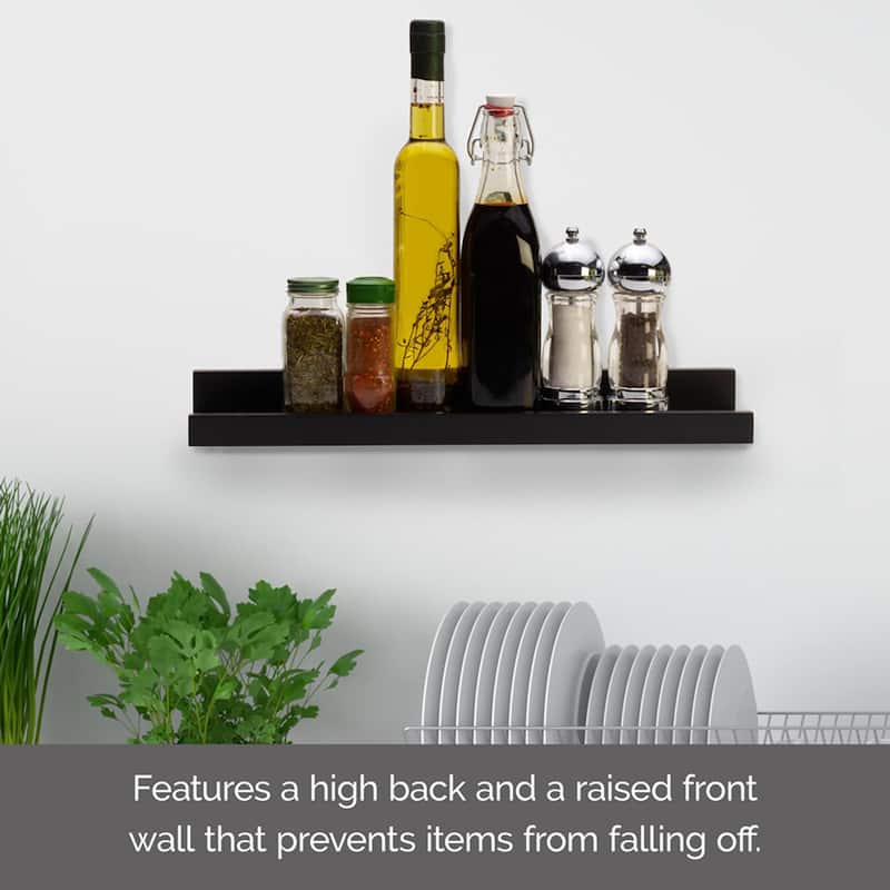 Melannco MDF Black Photo Ledge, 18 Inch
