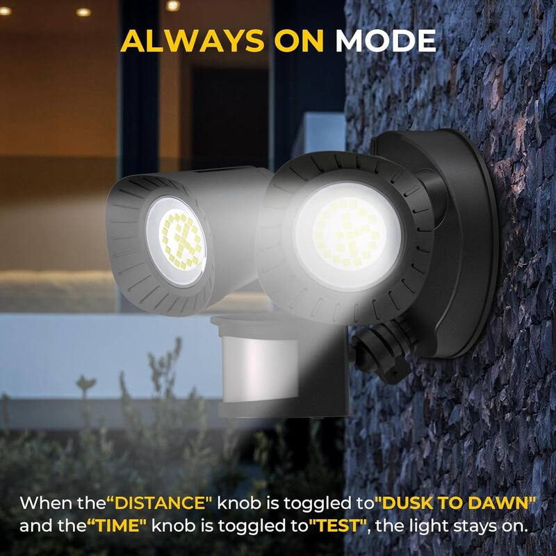24W LED Flood Motion Sensor Outdoor Lights, 1800LM 5000K IP54 Waterproof, 5 Lighting Modes, 4 Lighting Durations