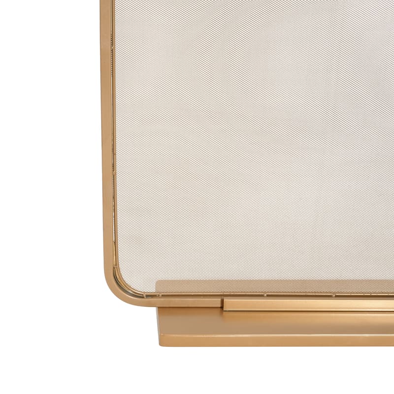 Roomfitters Tahlia 1-Panel Iron Fireplace Screen with Rounded Corners