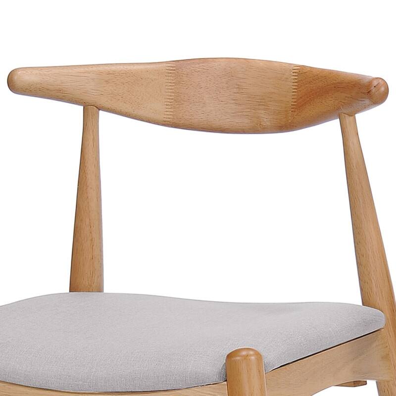Set of 2 Rubberwood Dining Chairs with Ergonomic Backrest & Comfort Cushions