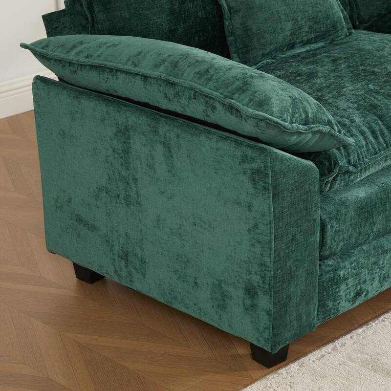 Modern Sectional Couch, for Living Room Bedroom and Apartment, Comfy Double Layer Upholstered Seat Cushion