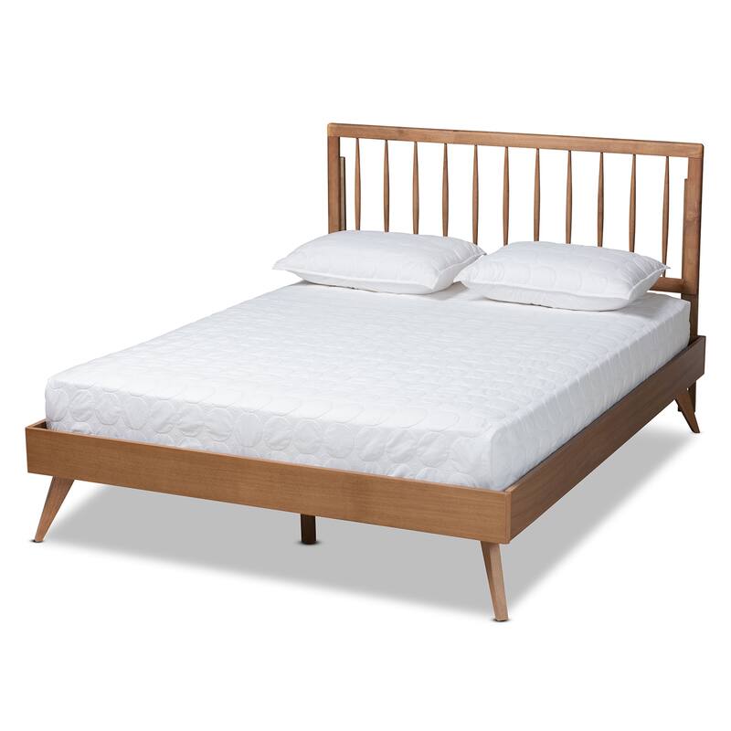 Toru Modern Ash Walnut Finished Wood Platform Bed - King