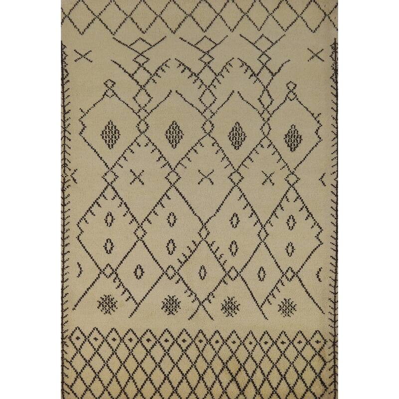 Trellis Moroccan Oriental Area Rug Handmade Bedroom Wool Carpet - 5'6" x 7'10"