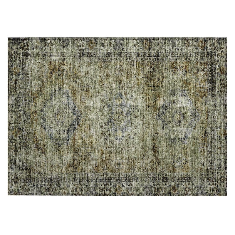 Machine Washable Indoor/Outdoor Vintage Traditional Chantille Rug