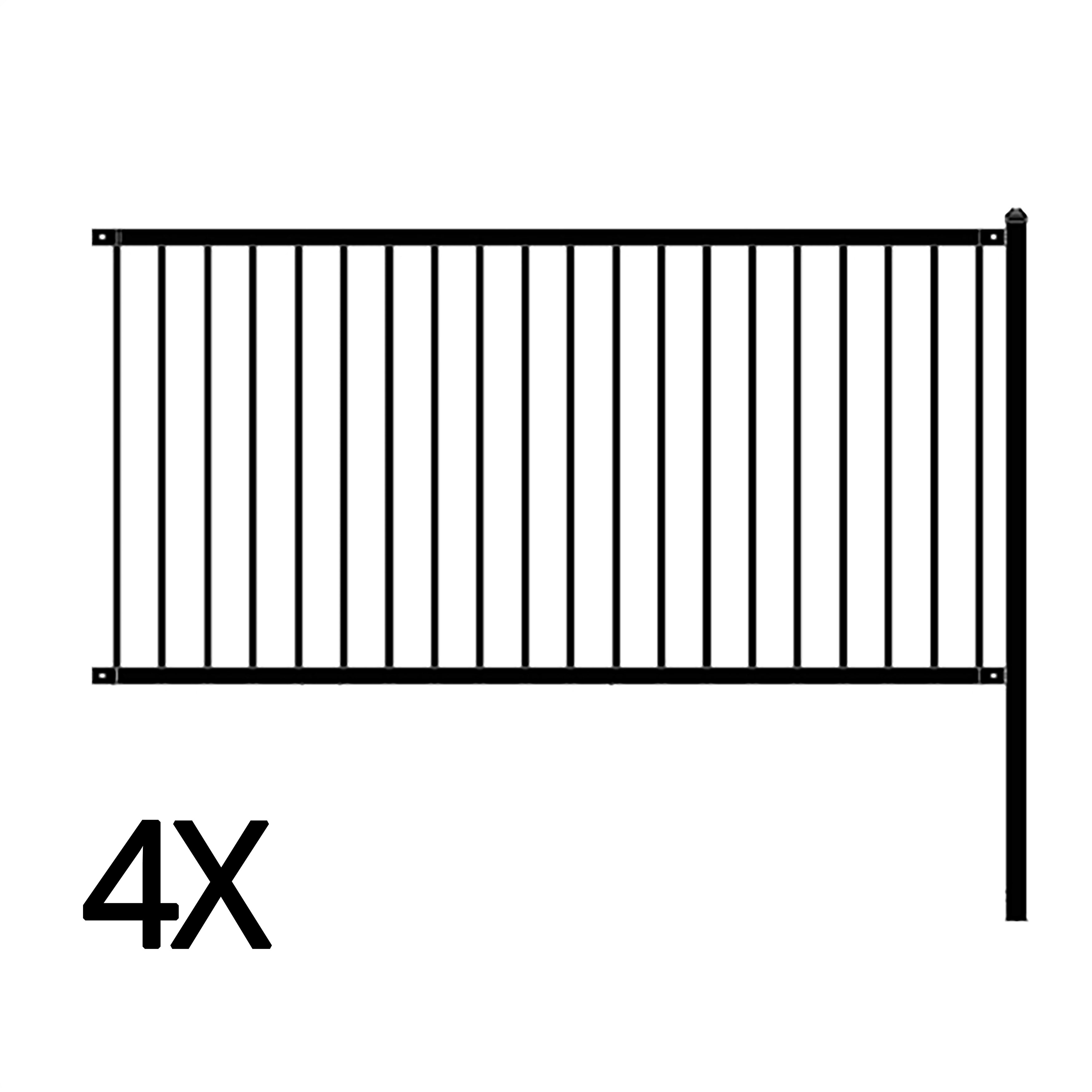 ALEKO Lyon Style Unassembled Steel Fence 8' x 6' Black Lot of 4