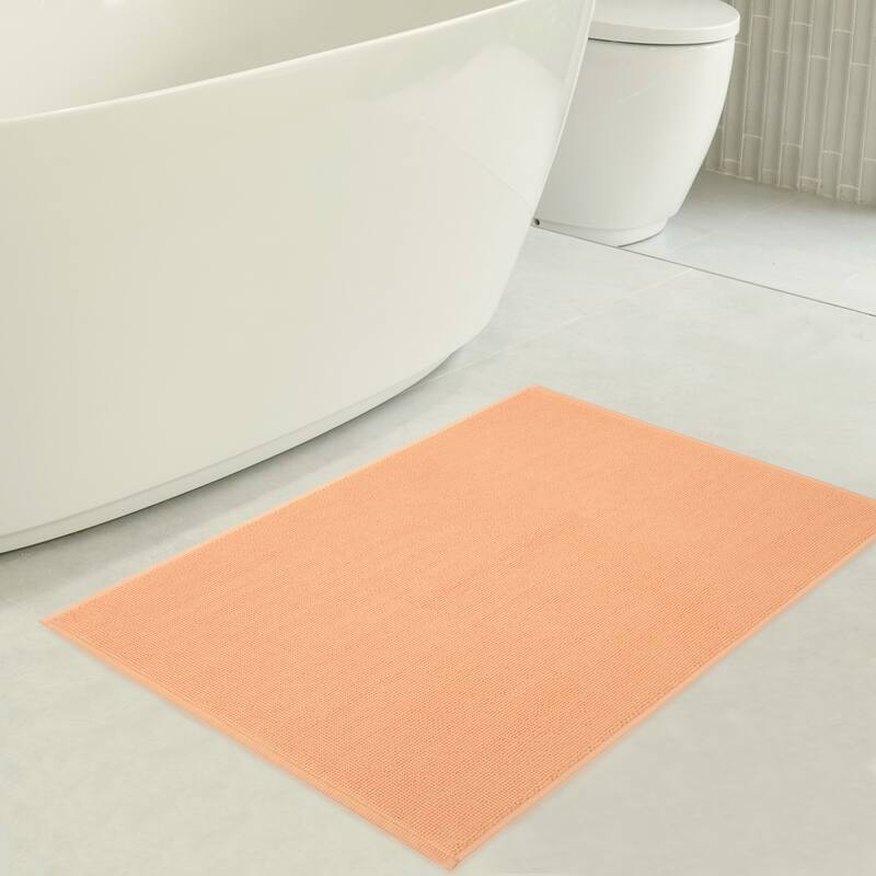 American Soft Linen 100% Cotton Bath Mat Rugs, 20x34 inches Slip Resistant Bottom Base Bath Mats for Bathroom