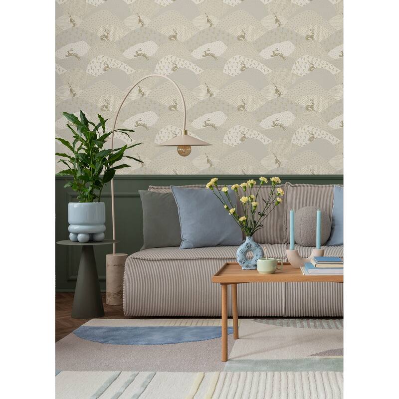 A-Street Prints Peter Light Grey Fields Wallpaper