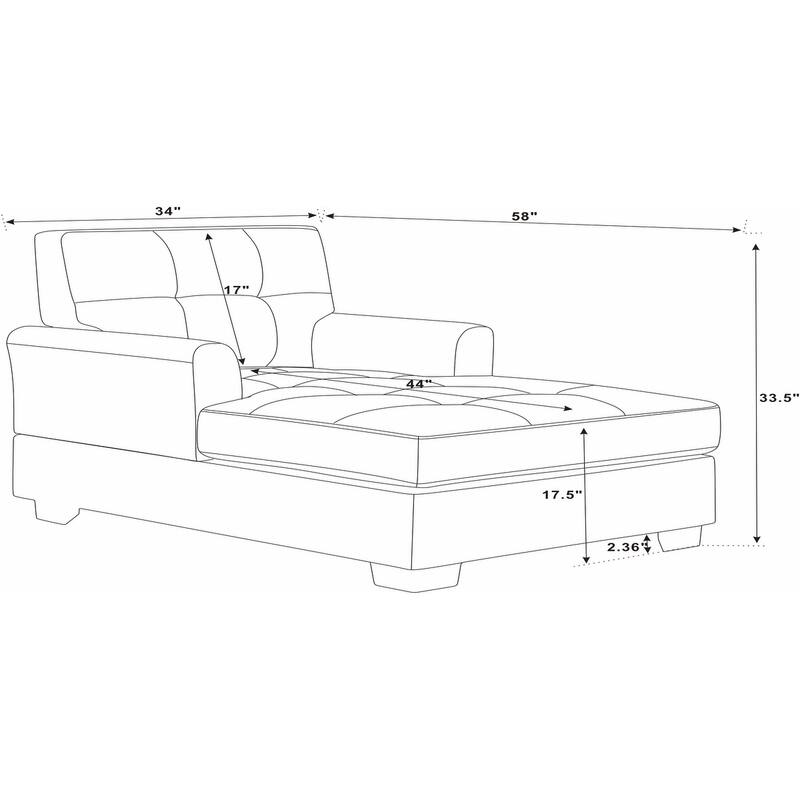 Silva 34" Wide Chaise Lounge