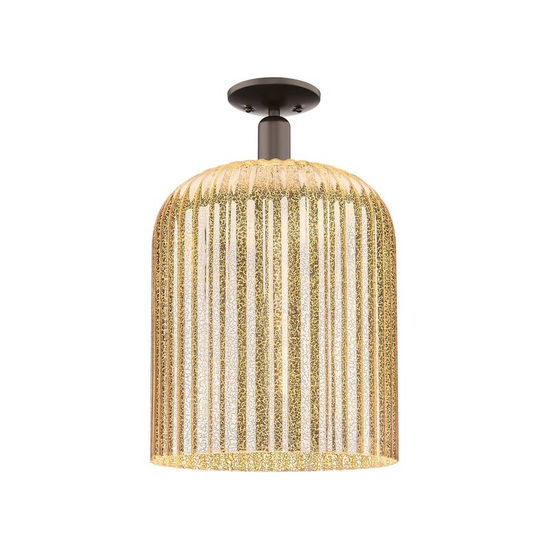 Innovations Lighting 716-1C-19-12 Bridal Veil Semi-Flush Bridal Veil - Oil Rubbed Bronze / Mercury