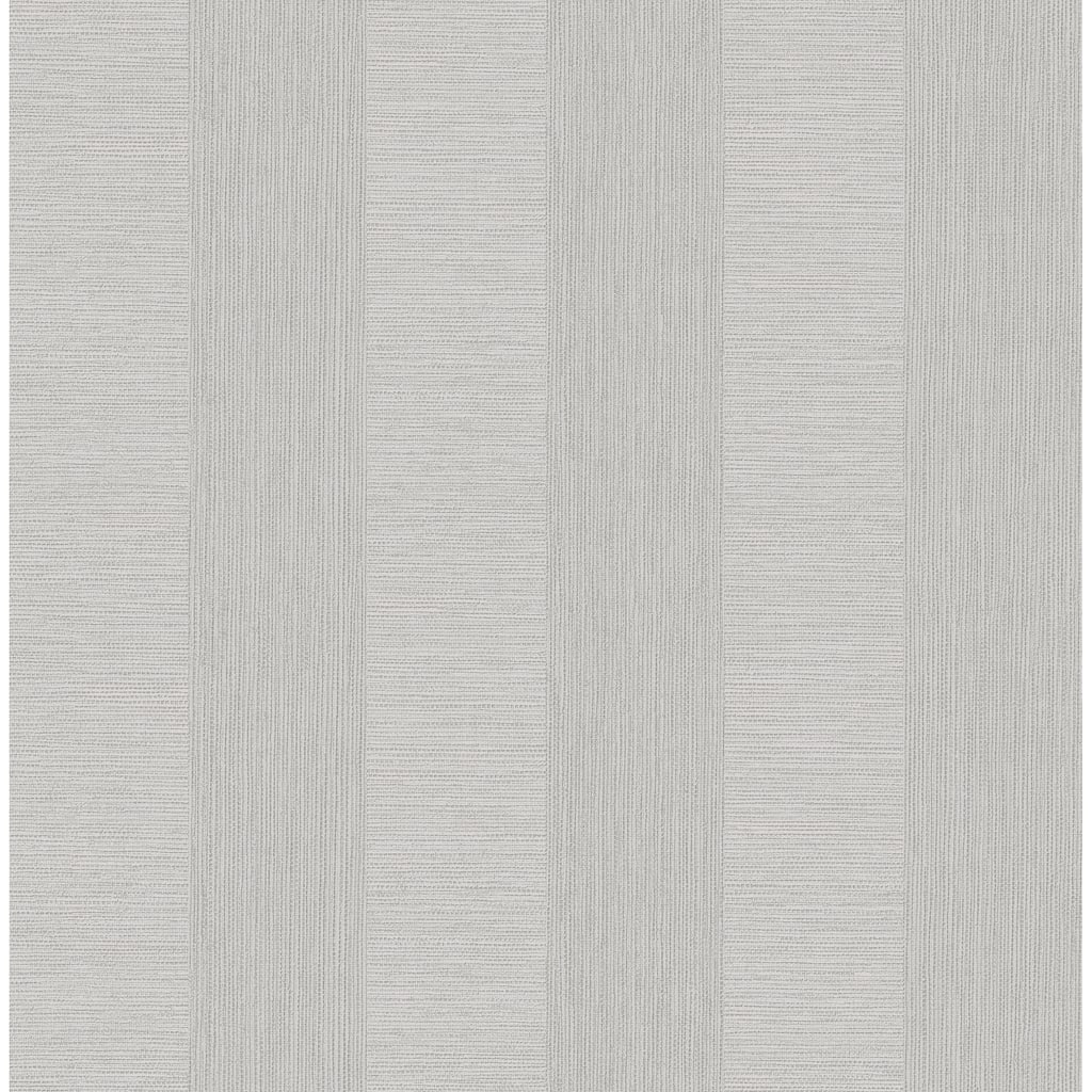 A-Street Prints Intrepid Light Grey Faux Grasscloth Stripe Wallpaper