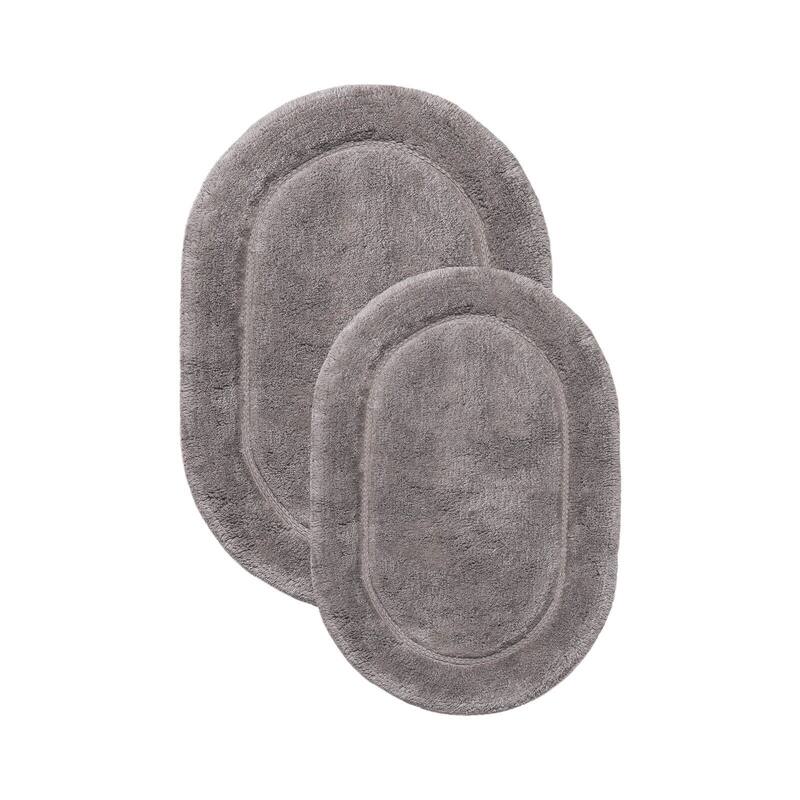 2Piece Cotton NonSlip Oval Bathroom Rug Set On Sale Bed Bath