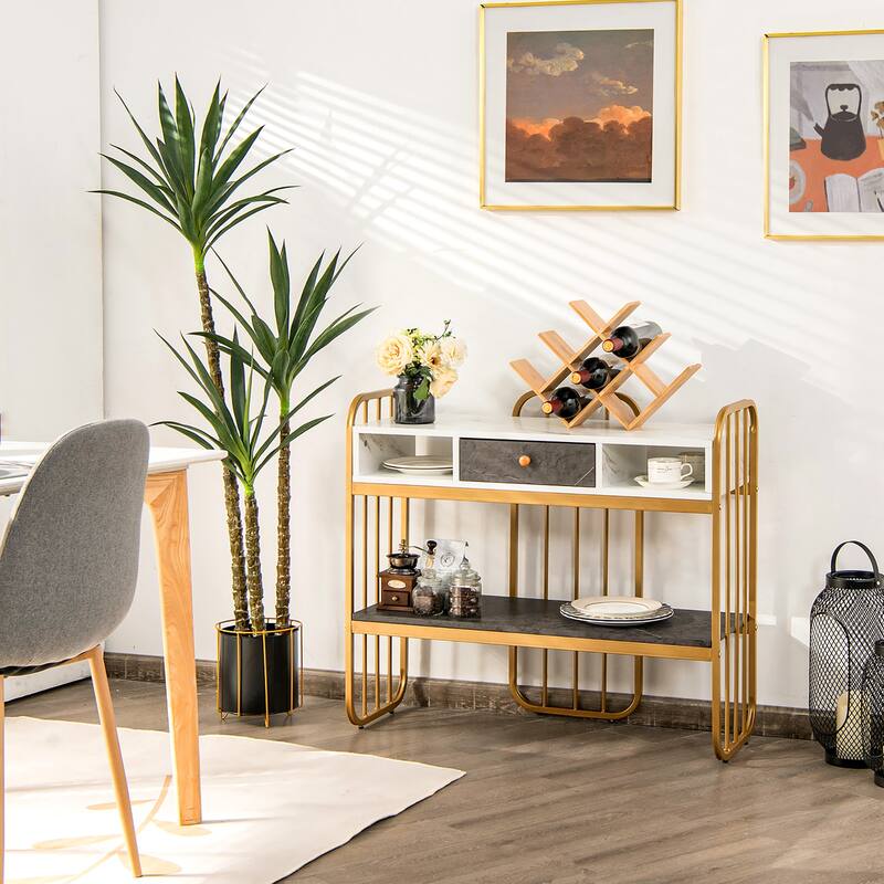 Costway Console Table with Drawer Storage Shelf Wide Tabletop Modern