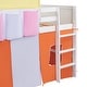 preview thumbnail 10 of 10, Loft Bed Wood Bed Frame with Tent, Twin - Orange