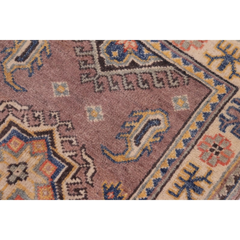 Rustic Kazak Julia Taupe/Beige Wool Rug - 2'0'' x 3'0''
