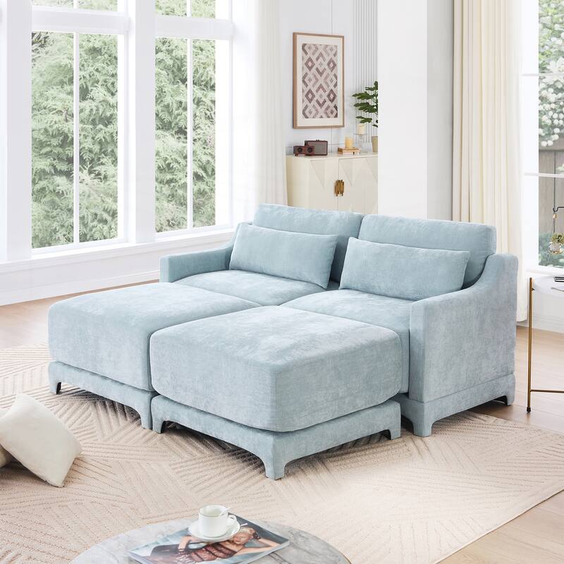 Chenille fabric Two seater sofa