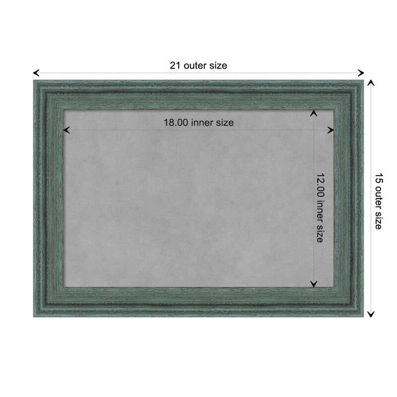 Amanti Art Upcycled Teal Grey Framed Magnetic Board - Board Size 18x12