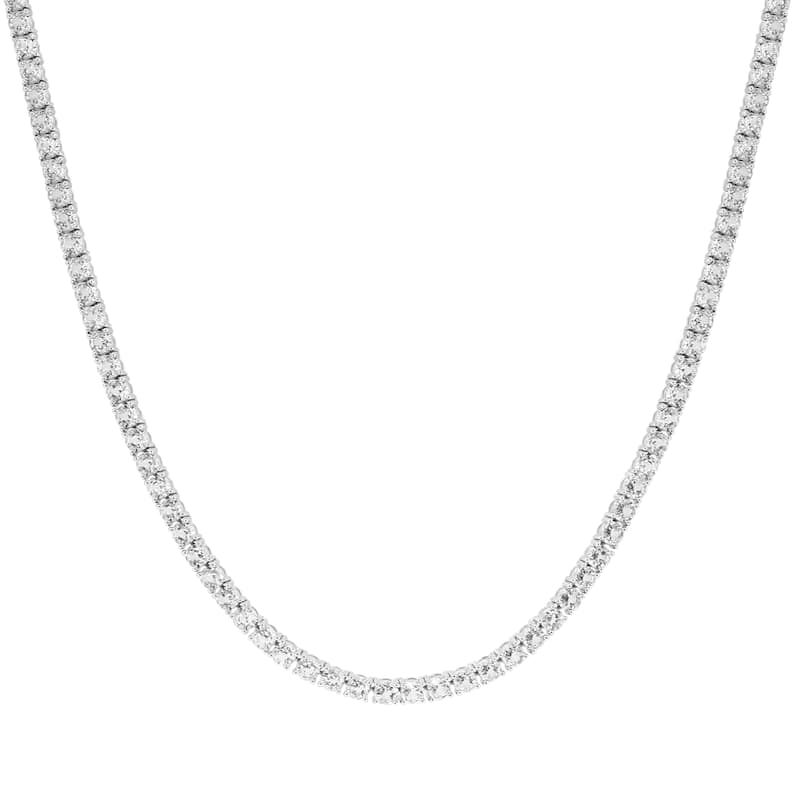 EFFY Men's 925 Sterling Silver White Topaz Chain Necklace