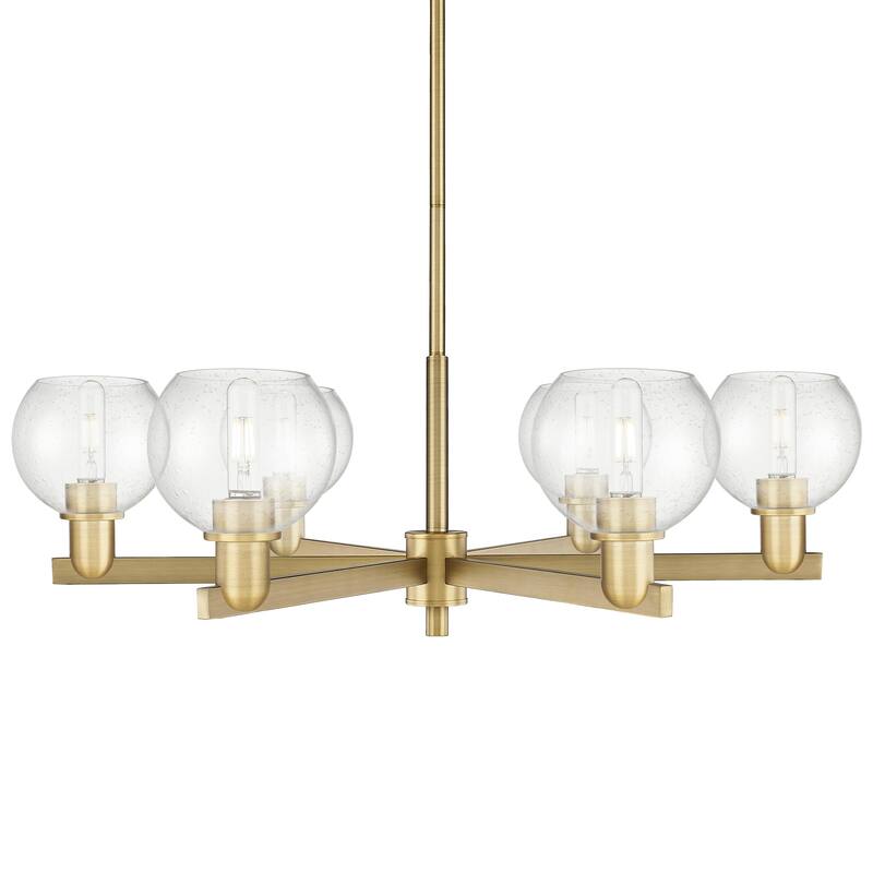 Innovations Lighting 716-6CR-10-36 Athens Chandelier Athens 6 Light - Brushed Brass / Seedy