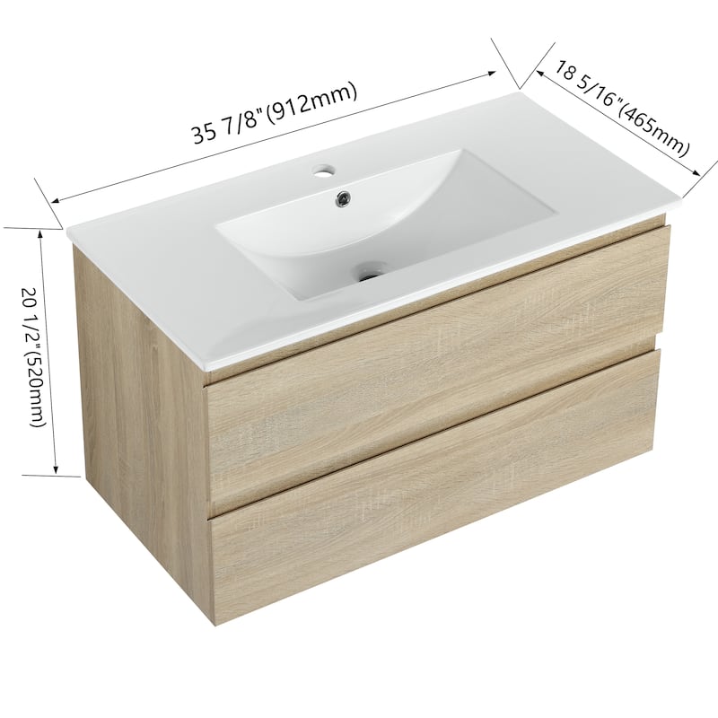 Topcraft Wall-Mounted Bathroom Vanity With Sink