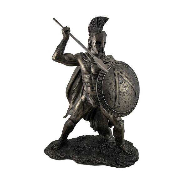 Large Spartan King Leonidas With Sword And Shield Bronzed Statue Overstock