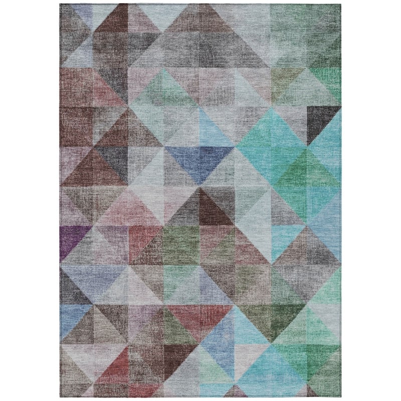 HomeRoots Geometric Transitional Rectangle Outdoor Rug